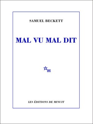 cover image of Mal vu mal dit